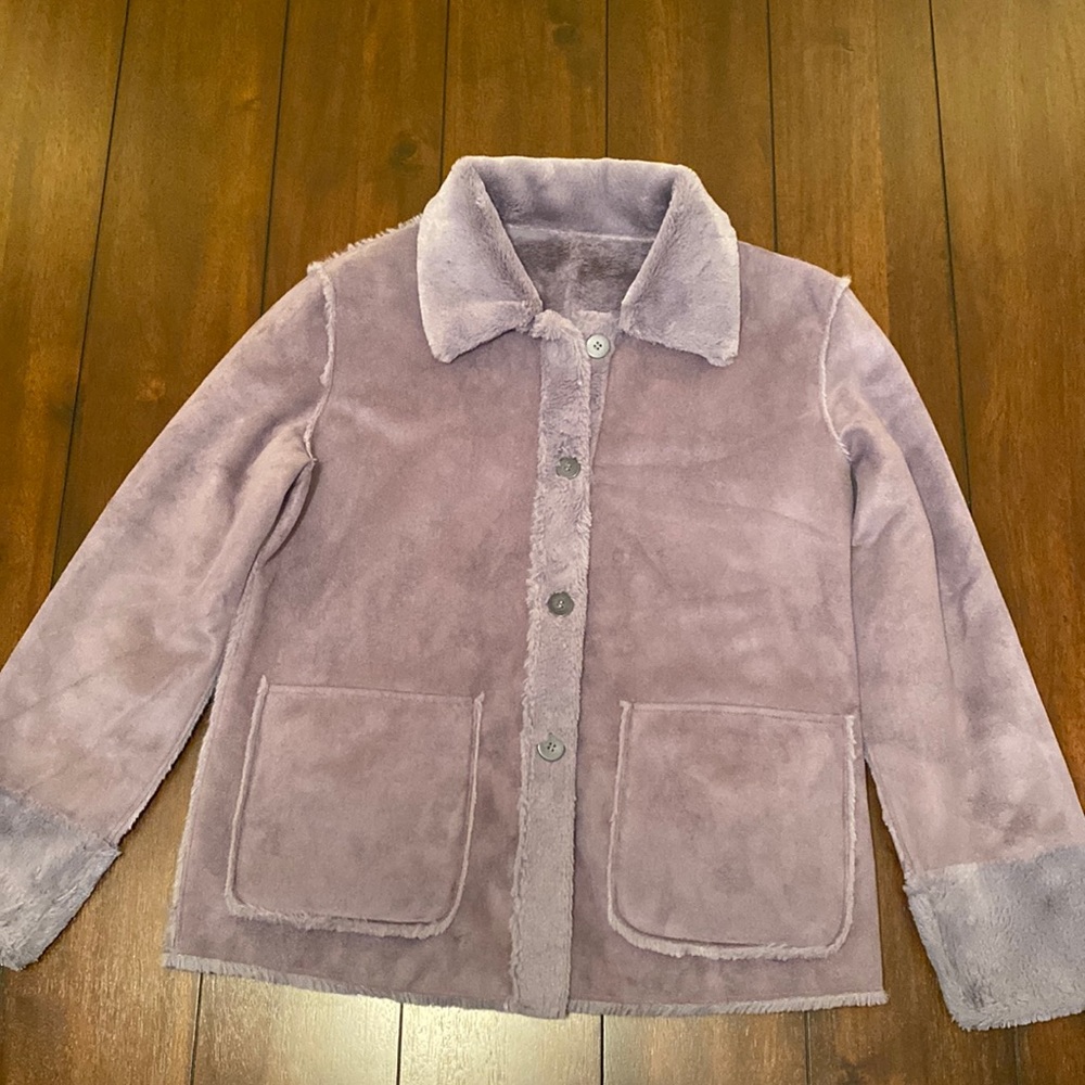 Brandon Thomas Reversible Ultra Suede/Sherpa Coat Medium